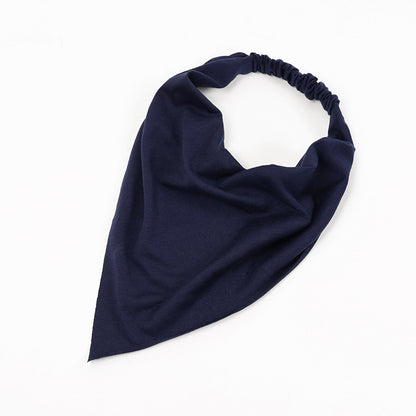 Women Solid Color Cotton Triangle Bandana Headband Minimalist Elastic Hair Wrap Headscarf Retro Boho Turban Hair Accessories