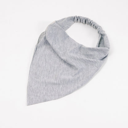 Women Solid Color Cotton Triangle Bandana Headband Minimalist Elastic Hair Wrap Headscarf Retro Boho Turban Hair Accessories