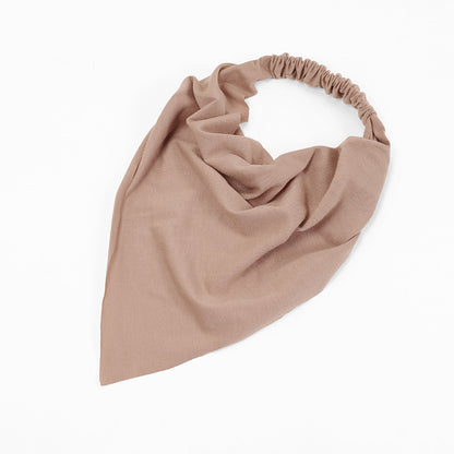 Women Solid Color Cotton Triangle Bandana Headband Minimalist Elastic Hair Wrap Headscarf Retro Boho Turban Hair Accessories